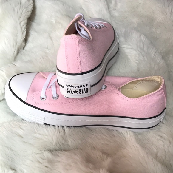 baby pink platform converse